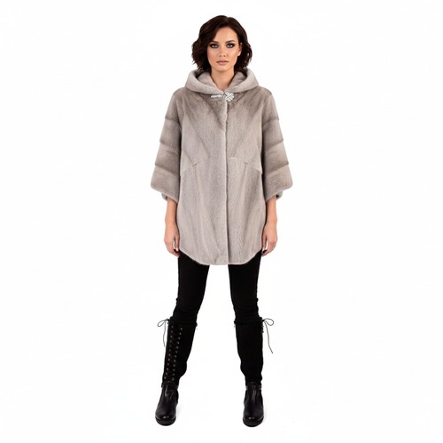 Cape With Mink Fur - 0142 - Champagne