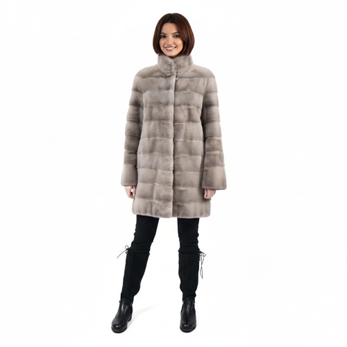 Jacket With Mink Fur - Length 85cm - 0706 - Champagne
