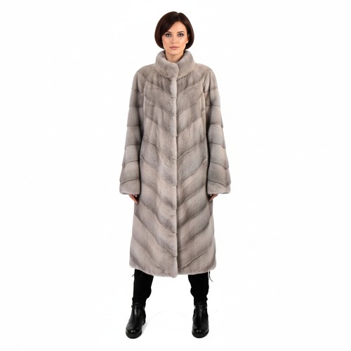 Jacket With Mink Fur - Length 110cm - 0668 - Champagne