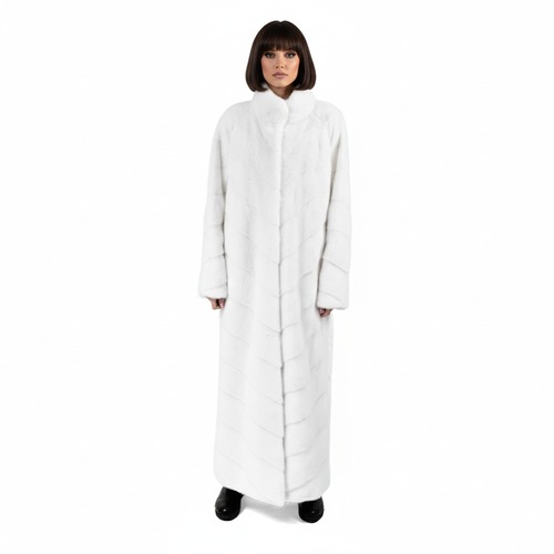 Jacket With Mink Fur - Length 135cm - 0670- White