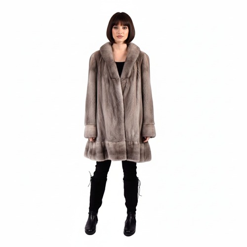 Jacket With Mink Fur - Length 90cm - 0664 - Champagne