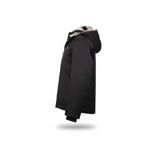 Raincoat Jacket With Rex Rabbit Fur Lining And Hood - 0018 - 3