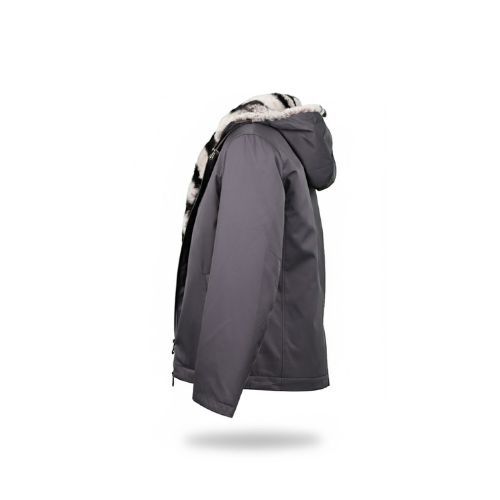 Raincoat Jacket With Rex Rabbit Fur Lining And Hood - 0018 - 89