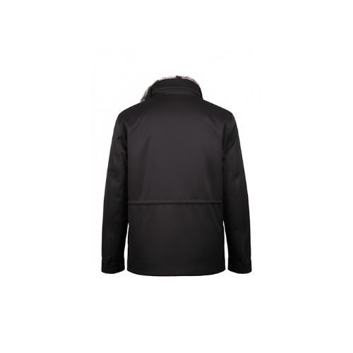 Raincoat Jacket With Fur Rex Rabbit - 0012 - 3 - Black/White