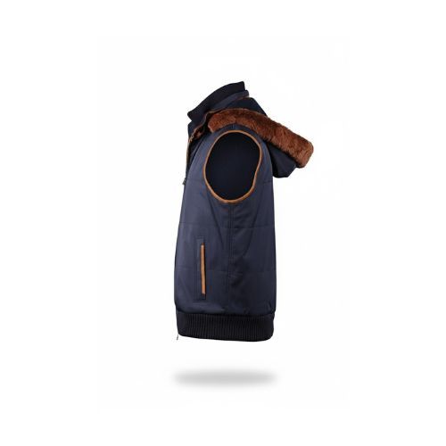 Raincoat Vest With Fabric Lining And hood With Fur Rex Rabbit - 031 -  103
