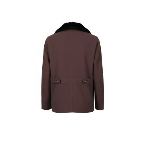 Fabric Jacket  With Cotton  Lining And High Neck With Rex Rabbit - 024 - 39