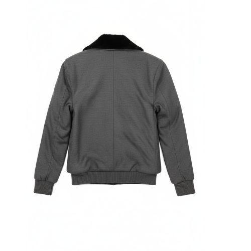 Fabric Jacket  With Cotton  Lining And High Neck With Rex Rabbit - 023 - 6