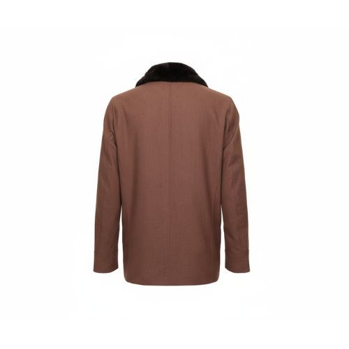 Fabric Jacket  With Cotton  Lining And High Neck With Rex Rabbit - 022 - 39