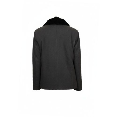 Fabric Jacket  With Cotton  Lining And High Neck With Rex Rabbit - 022 - 35