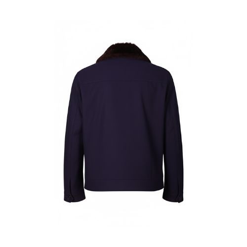 Fabric Jacket  With Cotton  Lining And High Neck With Rex Rabbit - 025 - 8