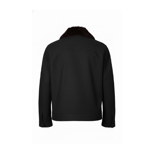 Fabric Jacket  With Cotton  Lining And High Neck With Rex Rabbit - 025 - 9