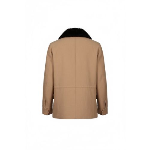 Fabric Jacket  With Cotton  Lining And High Neck With Rex Rabbit - 026 - 15
