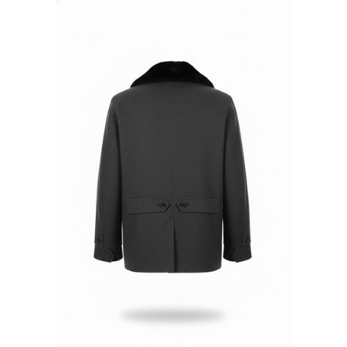Fabric Jacket  With Cotton  Lining And High Neck With Rex Rabbit - 026 - 35