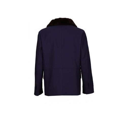 Fabric Jacket  With Cotton  Lining And High Neck With Rex Rabbit - 026 - 8