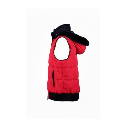 Raincoat Vest With Cashmere Lining And hood With Fur Rex Rabbit - 031 -
