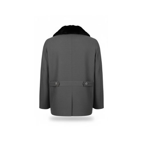 Fabric Jacket  With Cotton  Lining And High Neck With Rex Rabbit - 024 - 35