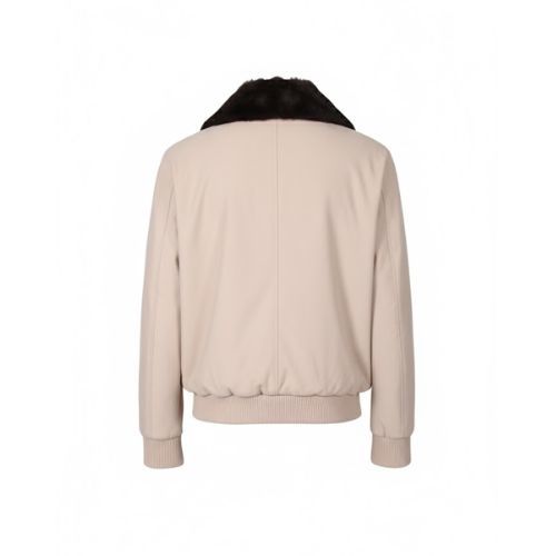 Fabric Jacket  With Cotton  Lining And High Neck With Rex Rabbit - 023 - 26