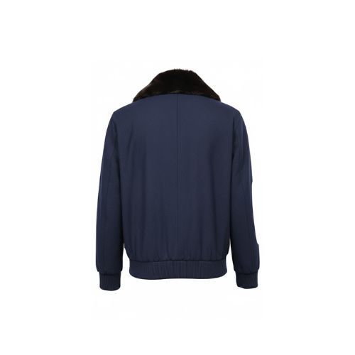 Fabric Jacket  With Cotton  Lining And High Neck With Rex Rabbit - 023 - 8