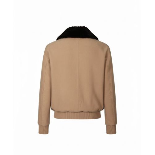 Fabric Jacket  With Cotton  Lining And High Neck With Rex Rabbit - 023 - 15