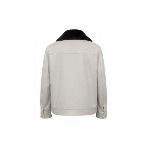 Fabric Jacket  With Cotton  Lining And High Neck With Rex Rabbit - 025 - 26