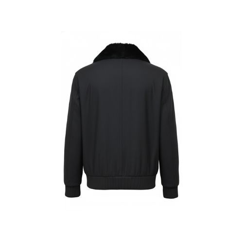 Fabric Jacket  With Cotton  Lining And High Neck With Rex Rabbit - 023 - 9