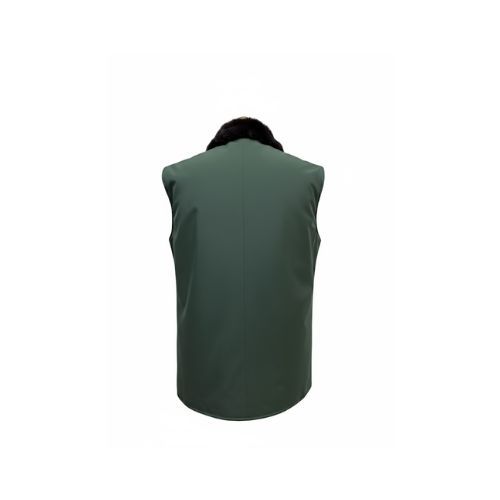 Raincoat Vest With Fur Rex Rabbit-0122- Green