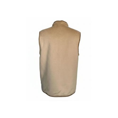 Fabric Vest with Lining and Mink Fur Double Face -0121- Beige