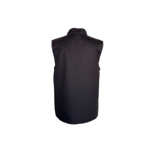 Fabric Vest with Lining and Mink Fur Double Face -0121- Black