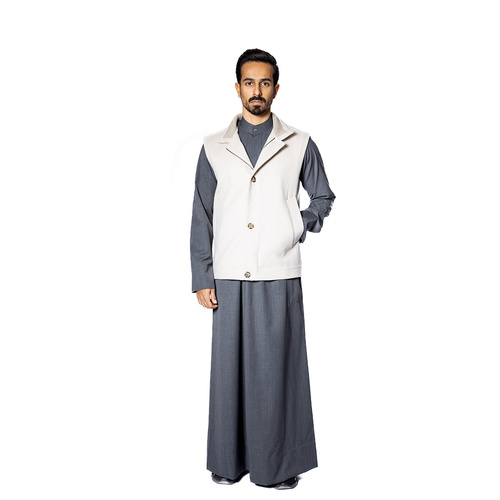 Fabric Vest with Cotton Lining -0124- Beige