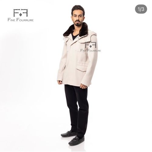 Fabric Jacket  With Cotton  Lining, Rex Rabbit And Hood -0106- Off White