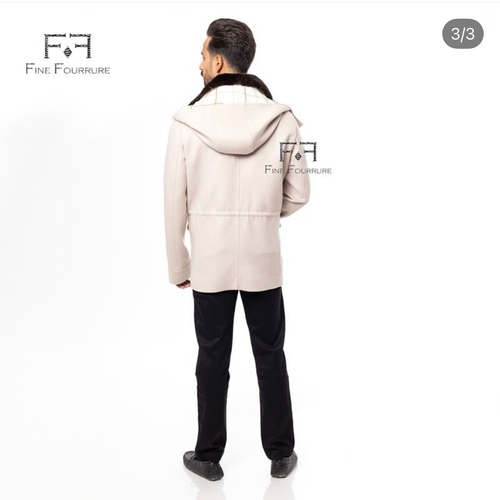 Fabric Jacket  With Cotton  Lining, Rex Rabbit And Hood -0106- Off White