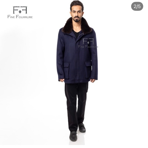Fabric Jacket  With Cotton  Lining And High Neck With Rex Rabbit - 024 - 8