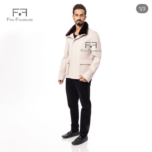 Fabric Jacket  With Cotton  Lining With Rex Rabbit -0105- Off White