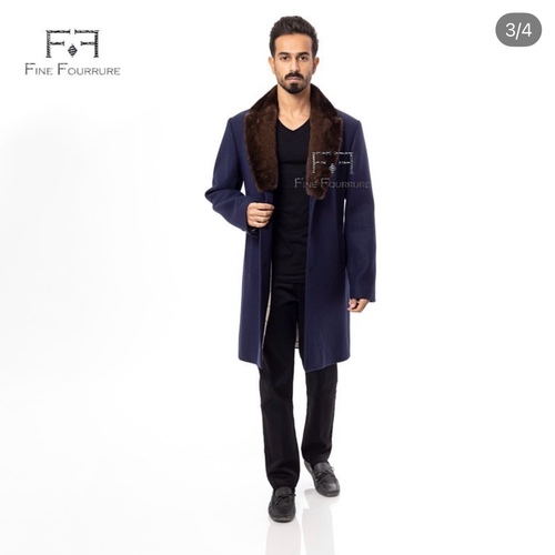Fabric Jacket  With Cotton Lining and Mink Fur-021-8