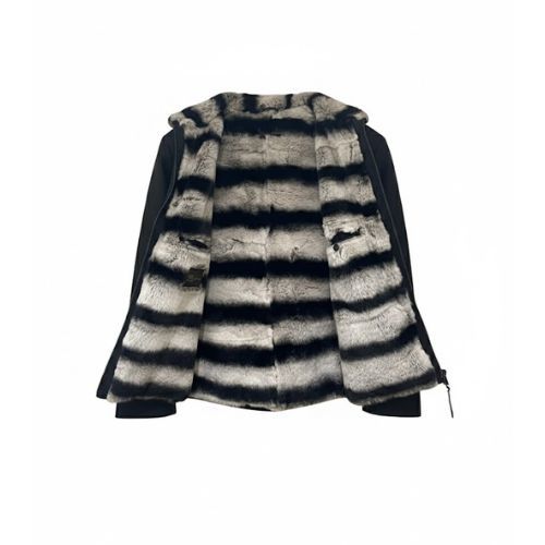 Raincoat Jacket With Rex Rabbit Fur Lining - 019 - 3