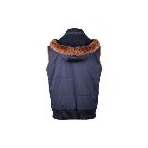 Raincoat Vest With Fabric Lining And hood With Fur Rex Rabbit - 031 -  103