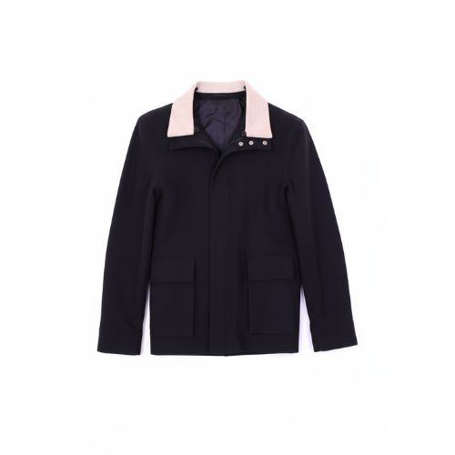 Fabric Jacket  With Cotton  Lining And High Neck With Rex Rabbit - 022 - 9