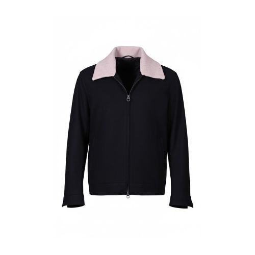 Fabric Jacket  With Cotton  Lining And High Neck With Rex Rabbit - 025 - 9