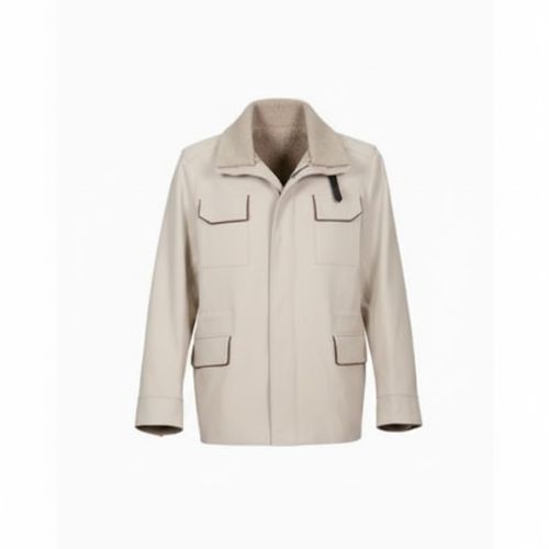 Fabric Jacket  With Cotton  Lining And High Neck With Rex Rabbit - 026 - 26