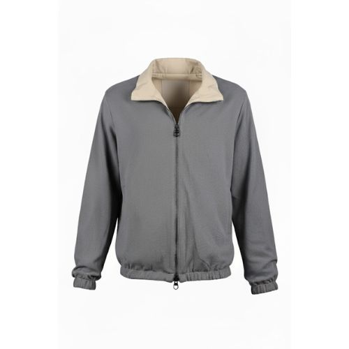 Raincoat Jacket With Cotton Double Face - A- 008 -  72 -Camel Gray
