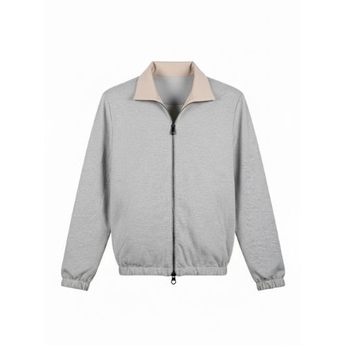 Raincoat Jacket With Cotton Double Face - 008 -  11 - Off White-Grey