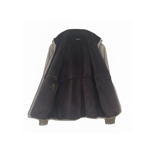 Raincoat Jacket With Lining Fur Rex Rabbit - 0110 - Olive
