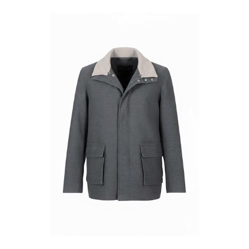 Fabric Jacket With Cotton Lining and High Neck With Rex Rabbit - 024 - 6