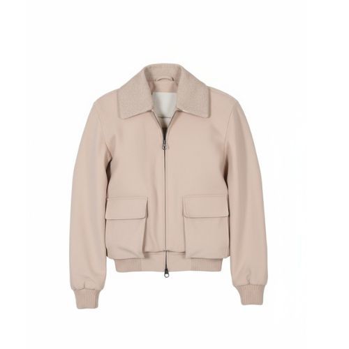 Fabric Jacket  With Cotton  Lining And High Neck With Rex Rabbit - 023 - 26