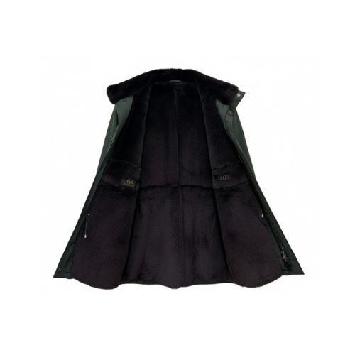 Raincoat Jacket With Fur Rex Rabbit - 0109 - Green