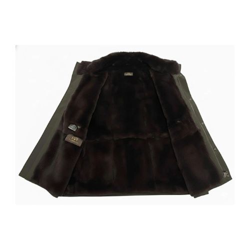 Raincoat Vest With Fur Rex Rabbit-0122- Brown