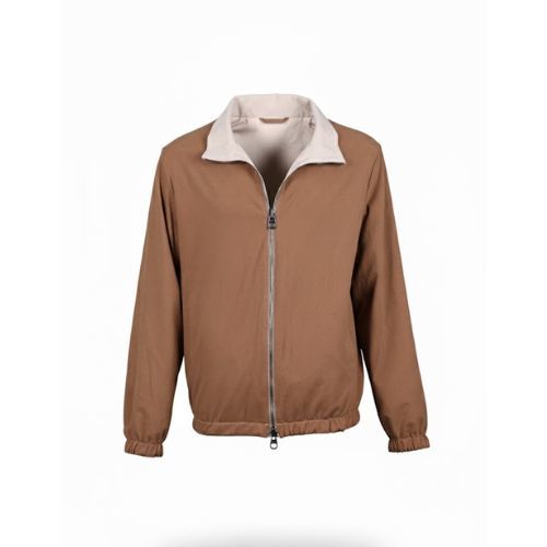 Raincoat Jacket With Cotton Double Face - 008 -  11 - Off Whiite - Brown