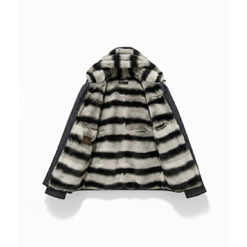 Raincoat Jacket With Rex Rabbit Fur Lining And Hood - 0018 - 89