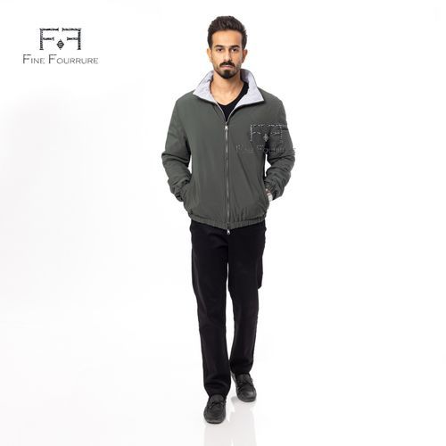 Raincoat Jacket With Cotton Double Face -0116-  Green