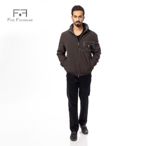 Raincoat Jacket With Cotton Double Face -0116- Brown